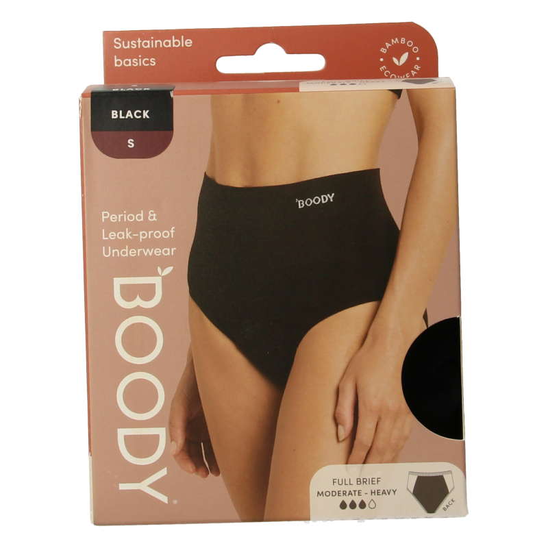 Boody  Menstruatieondergoed bikinislip zwart lich/norm S 1 Stuks