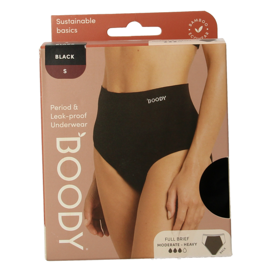 Boody  Menstruatieondergoed bikinislip zwart lich/norm S 1 Stuks
