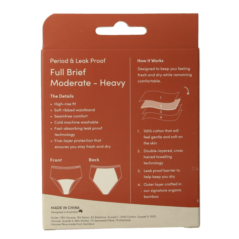 Boody  Menstruatieondergoed bikinislip zwart lich/norm S 1 Stuks