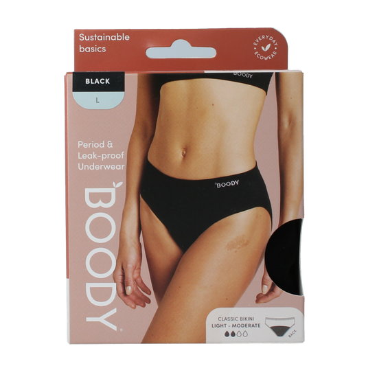 Boody  Menstruatieondergoed bikinislip zwart lich/norm L 1 Stuks