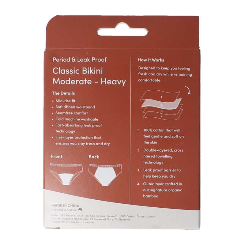 Boody  Menstruatieondergoed bikinislip zwart normaal XL 1 Stuks