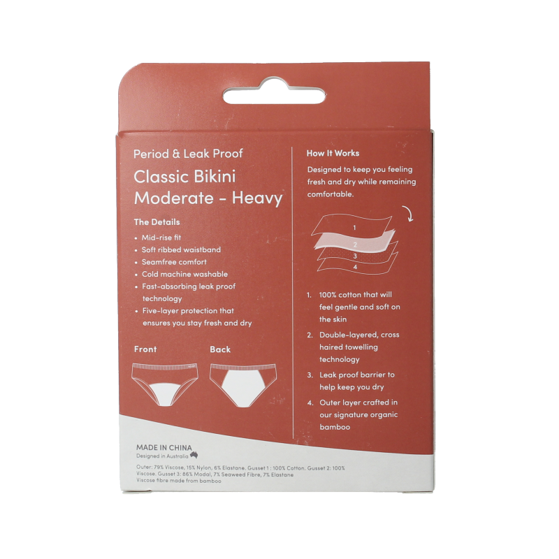 Boody  Menstruatieondergoed bikinislip zw norm/hevig XS 1 Stuks