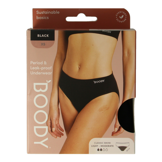 Boody  Menstruatieondergoed bikinislip zwart lich/norm XS 1 Stuks