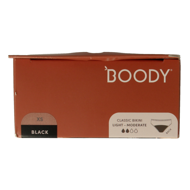 Boody  Menstruatieondergoed bikinislip zwart lich/norm XS 1 Stuks