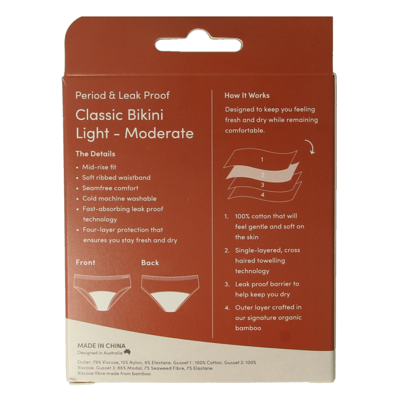 Boody  Menstruatieondergoed bikinislip zwart lich/norm XS 1 Stuks