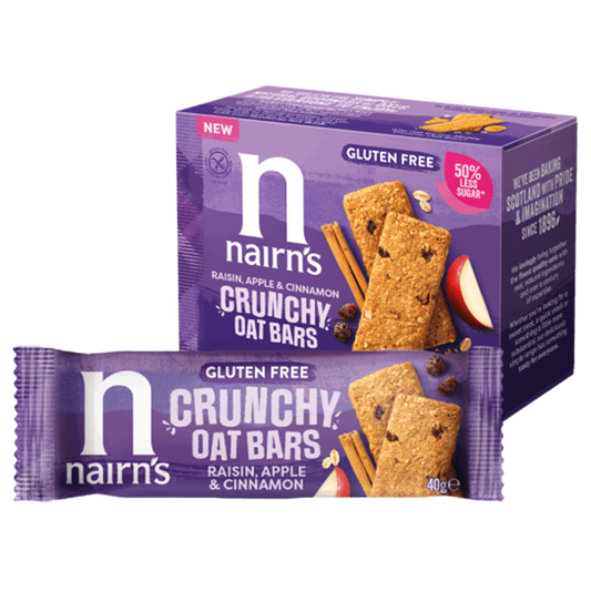 Nairns Crunchy oat bars raisin apple 160.00 Gram