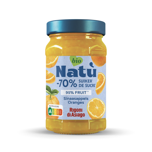 Natu Sinaasappel jam -70% suiker bio 240.00 Gram