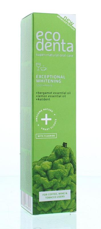 Ecodenta Tandpasta whitening bergamot citroen kalident 100 Milliliter