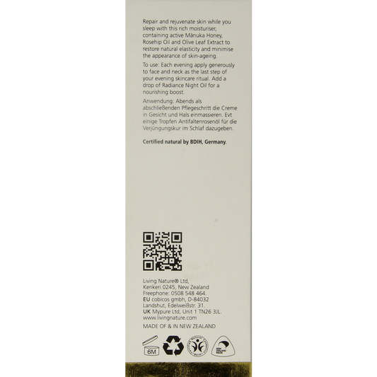 Living Nature Nachtcreme voedend 60.00 Milliliter