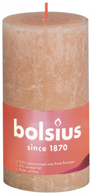Bolsius Rustiekkaars shine 130/68 misty pink 1 Stuks