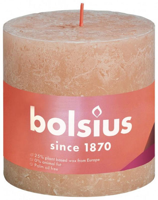 Bolsius Rustiekkaars shine 100/100 misty pink 1 Stuks
