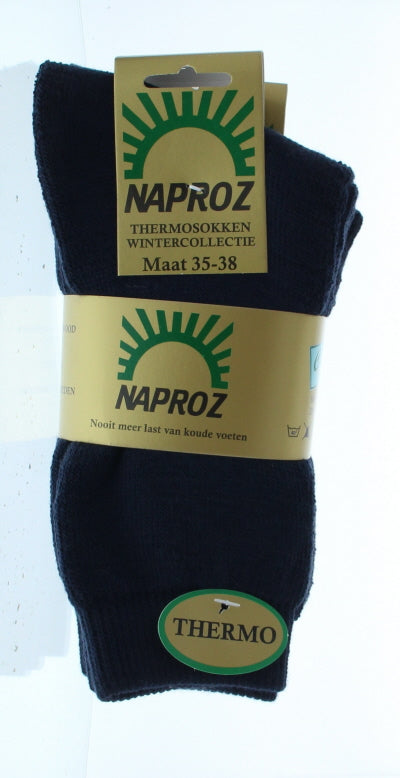 Naproz Thermo sokken blauw maat 35-38  3 Paar
