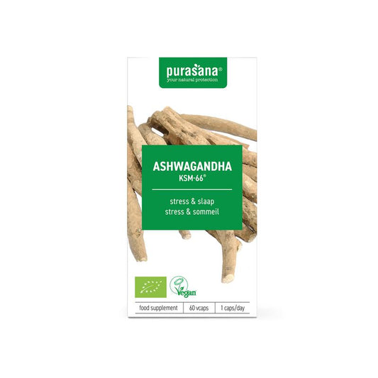 Purasana Ashwagandha KSM-66 vegan bio 60.00 Vegetarische capsules