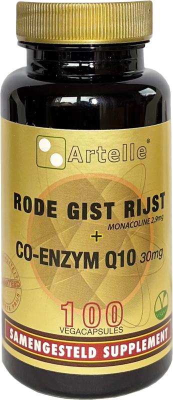Artelle Rode gist rijst 100mg Q10 30mg 100 Vegetarische capsules