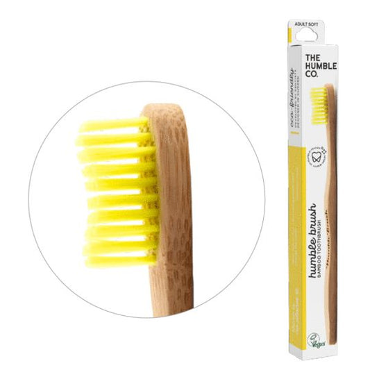 The Humble Co Tandenborstel bamboe adult geel brush soft 1 Stuks