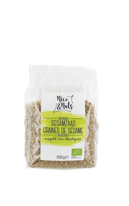 Nice & Nuts Sesamzaad ongepeld bio 500 Gram