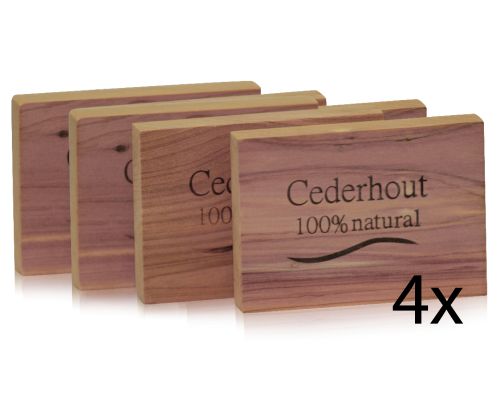 Beautylin Cederhout ladenblok 100% natuurlijk 4 Stuks