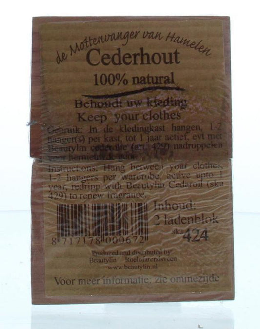 Beautylin Cederhout ladenblok 100% natuurlijk 2 Stuks