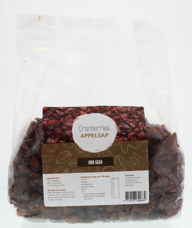 MijnNatuurwinkel Cranberries gezoet met appeldiksap 1 Kilogram
