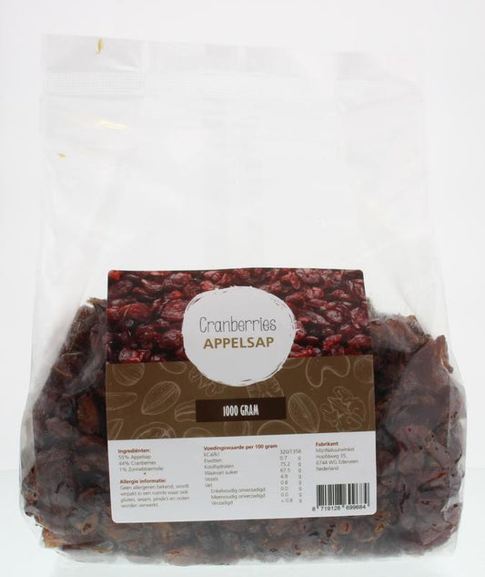 MijnNatuurwinkel Cranberries gezoet met appeldiksap 1 Kilogram
