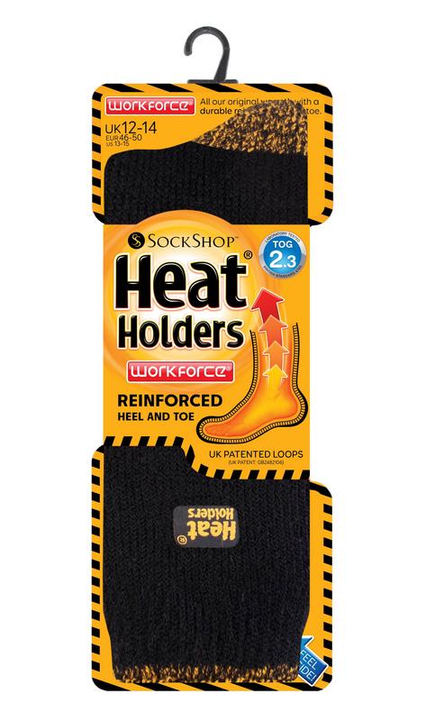 Heat Holders Mens workforce socks maat 12-14 black 1 Paar