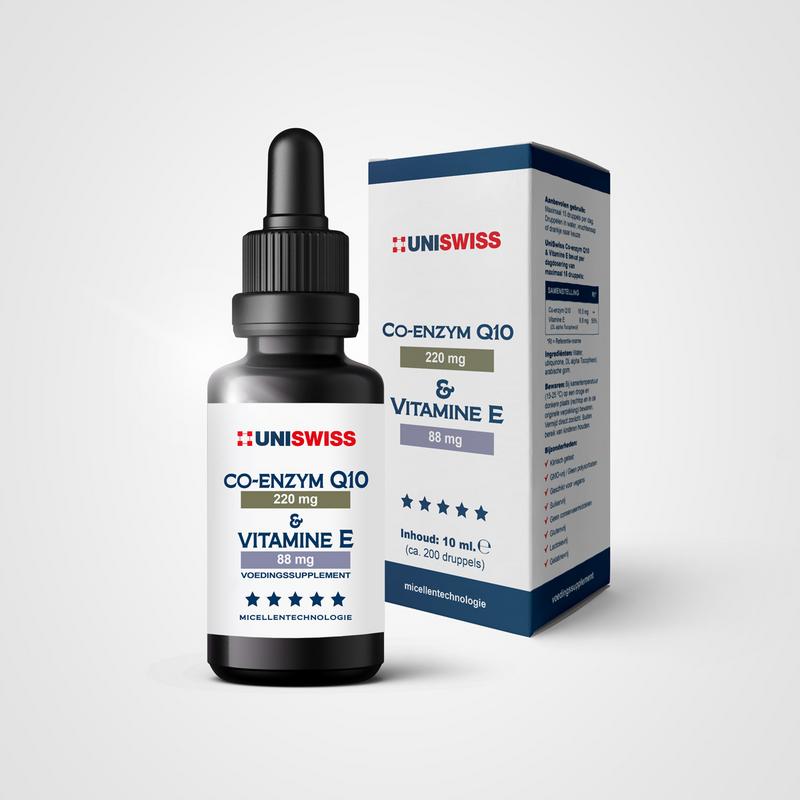 Uniswiss Co-Enzym Q10 en Vitamine E 10 Milliliter