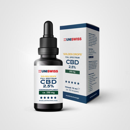 Uniswiss CBD full spectrum 2,5% golden drops 10.00 Milliliter