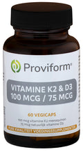 Proviform Vitamine K2 100mcg & D3 75mcg 60 Vegetarische capsules