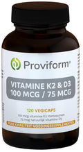 Proviform Vitamine K2 100mcg & D3 75mcg 120 Vegetarische capsules