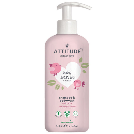 Attitude Shampoo 2 in 1 baby leaves parfum vrij 473 Milliliter