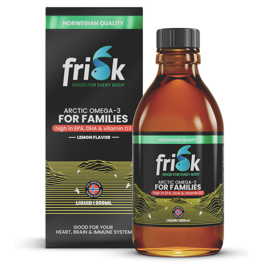 Frisk Omega 3 gezin citroen – visolie met DHA & D3 200.00 Milliliter
