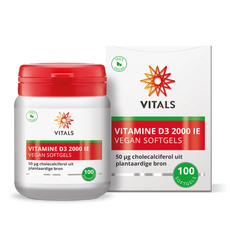 Vitals Vitamine D3 2000 ie Vegan Softgels 100.00 Softgels