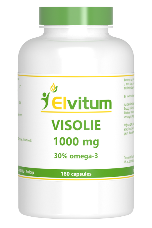 Elvitum  Visolie 1000mg omega 3 30% 180.00 Capsules
