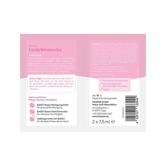 Baldini Gezichtsmasker Rose Bio Demeter 15.00 Milliliter